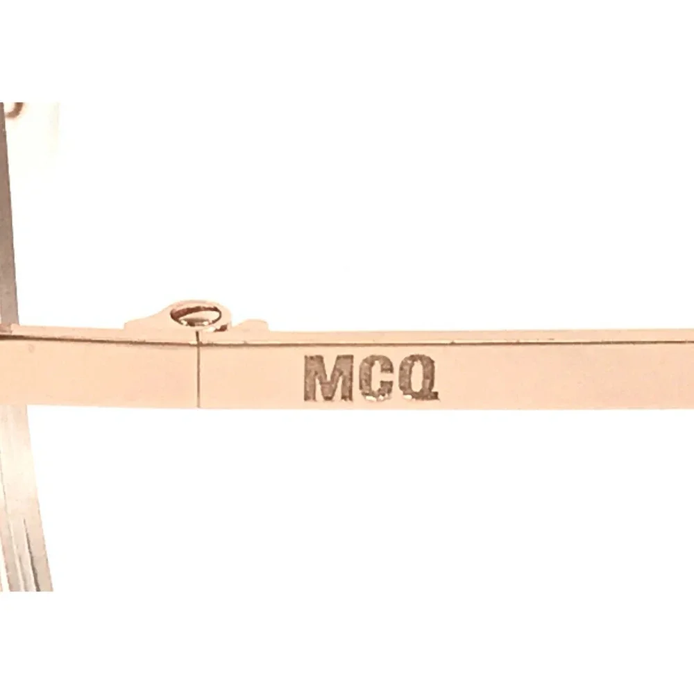 Alexander McQueen Eyeglasses Frames MQ0318O 003 Polished Gold Semi Rim 52-18-140